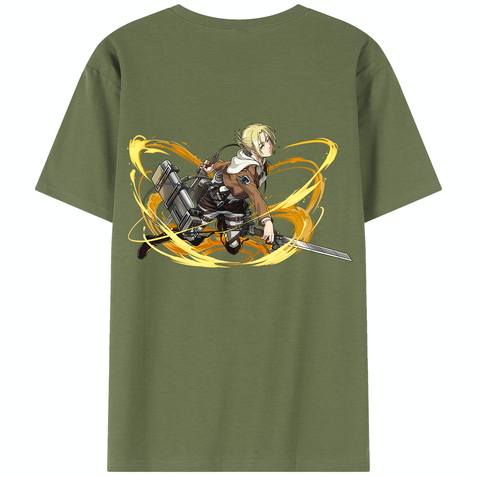 （画像用） 進撃の巨人 アニ・レオンハート Attack on Titan Annie Leonhart 綿100％半袖Tシャツ（背面プリント）